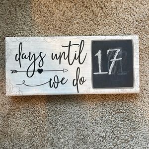 Wedding count down chalk board